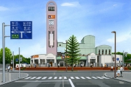 道の駅外観水彩パース
